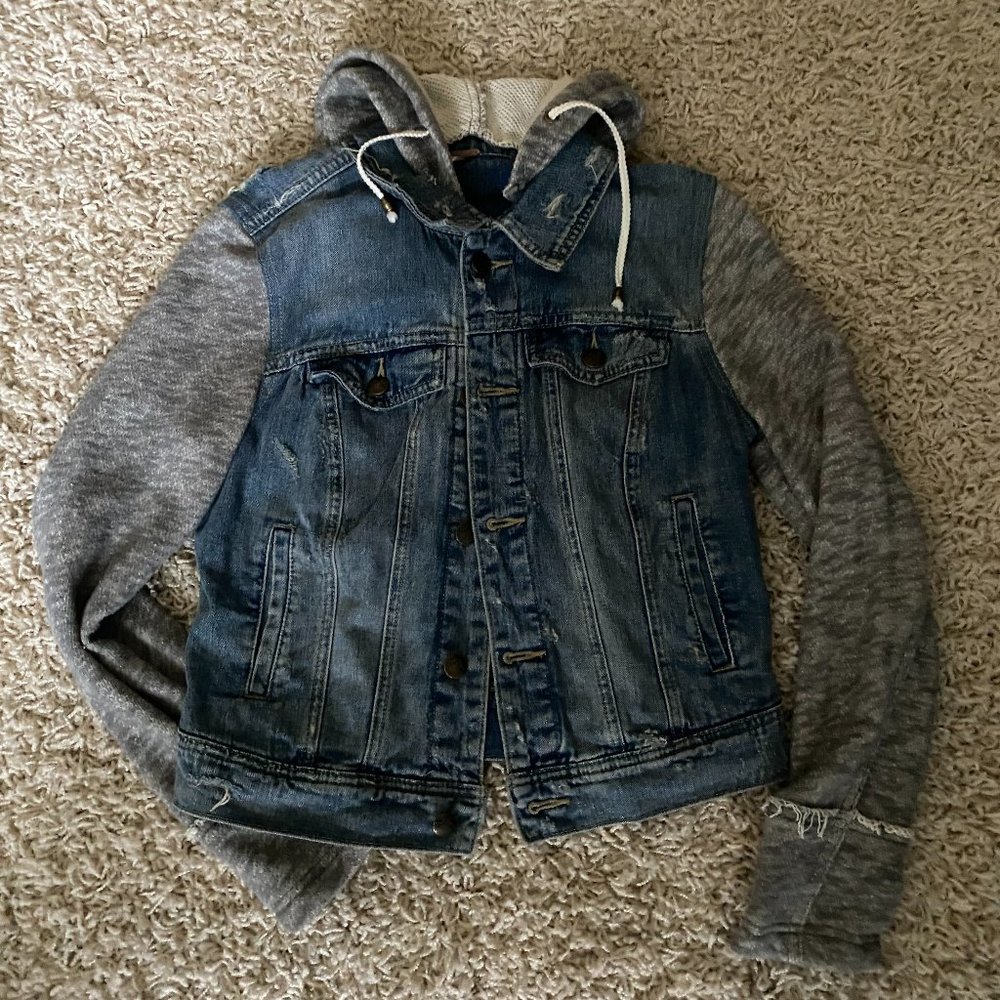 FREE PEOPLE Jean Jacket + Hoodie
